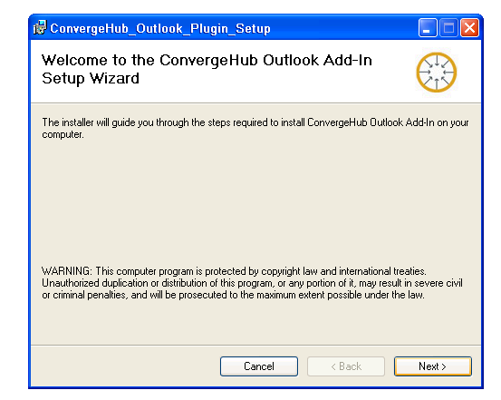 Outlook Add -in Setup Wizard