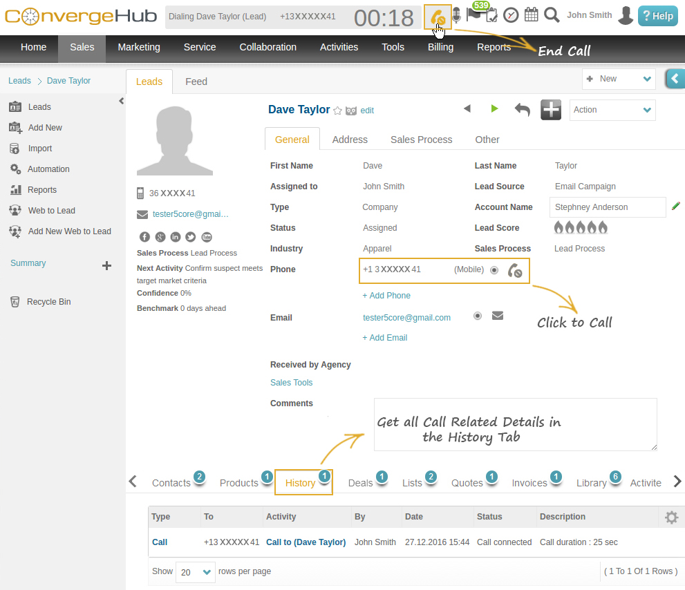 RingCentral Integrated ConvergeHub CRM