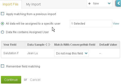 assign the imported contacts